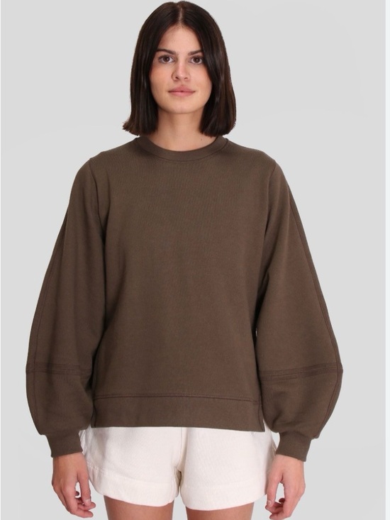 Ganni Sweaters - Ganni Crew Neck Sweatshirt | Olive Brown | XS